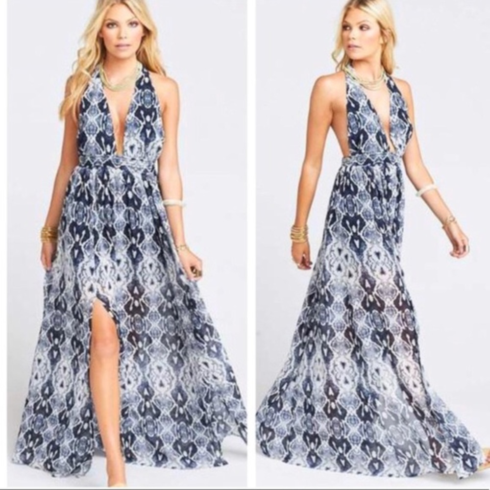 Show Me Your Mumu Rattle Rock Blue Snakeskin Maxi